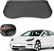 klutchtech tesla model 3 2020-2021 front trunk mat & cargo liners - compatible with refreshed tesla model 3 2020 2021 logo