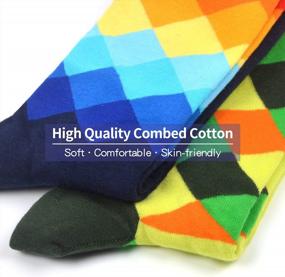 img 1 attached to Cool And Colorful Men'S Dress Socks: Funky And Fun Combed Cotton Crew Sock Pack By WeciBor