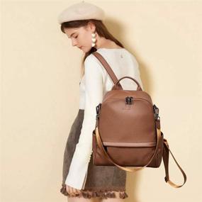 img 3 attached to BROMEN Backpack Leather Anti Theft Shoulder Women's Handbags & Wallets : Fashion Backpacks