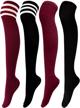 aneco 4 pairs over knee thigh socks boot thigh women socks knee-high sock high thigh stockings high for daily wear, cosplay logo