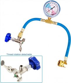img 1 attached to R134A Refrigerant Charging Hose Kit For Easy AC Recharge With Gauge, Valve Can Tap, And Bottle Opener - AutoRocking Air Conditioning Measuring Pipe