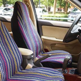 img 3 attached to Оставайтесь в комфорте и защищены: чехлы на автомобильные сиденья INFANZIA Baja Blanket с полным комплектом и универсальной посадкой синего цвета