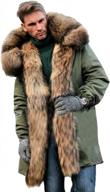 roiii waterproof hooded parka: men's winter jacket with thick faux fur lining, long trench style and plus sizes s-3xl логотип