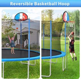 img 2 attached to Jump Into Fun With Merax Trampoline: 12FT & 14FT With Safety Enclosure, Basketball Hoop, Ladder, And Heavy Duty Materials For Kids And Adults