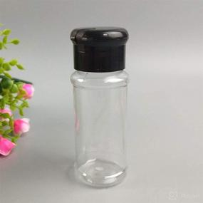 img 2 attached to Versatile Set of 14 Pcs Plastic Spice Bottles - Ideal for BBQ Seasoning, Salt, Pepper, and Glitters - 2.5 oz/75ml (Black)