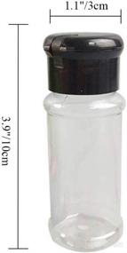 img 3 attached to Versatile Set of 14 Pcs Plastic Spice Bottles - Ideal for BBQ Seasoning, Salt, Pepper, and Glitters - 2.5 oz/75ml (Black)