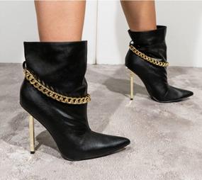 img 3 attached to Cape Robbin Joelle: Sleek Stiletto Ankle Booties With Links For Women