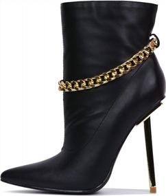 img 4 attached to Cape Robbin Joelle: Sleek Stiletto Ankle Booties With Links For Women