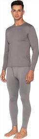 img 4 attached to Bodtek Long Underwear Mens Set - Long John Thermal Underwear For Men Fleece Lined Base Layer - Pajama Top And Bottom For Cold