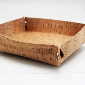 img 2 attached to Versatile Boshiho Valet Tray for Men: Natural Cork Jewelry Catchall Key Phone Coin Box Change Caddy Bedside Storage Box