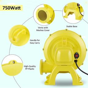 img 2 attached to Commercial Inflatable Blower: 450W, 0.6HP Electric Air Pump Fan For Bounce Houses, Jumper, And Bouncy Castles - Yellow