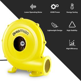 img 1 attached to Commercial Inflatable Blower: 450W, 0.6HP Electric Air Pump Fan For Bounce Houses, Jumper, And Bouncy Castles - Yellow