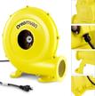 commercial inflatable blower: 450w, 0.6hp electric air pump fan for bounce houses, jumper, and bouncy castles - yellow logo