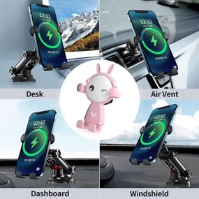 img 1 attached to 🚗 Stay Safe and Stylish with our Cute Car Mount for iPhone! Hands-Free Vent Phone Holder for iPhone 12 Pro Max/XR/XS/X/11/8/7 Plus/6s & Samsung S20 Ultra/Note 10/S8 Plus/S7 Edge – Dashboard & Windshield Compatible