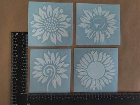 img 3 attached to Sunflower Decal 4 Pack: Assorted Sunflowers (White