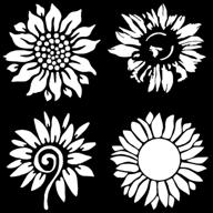 sunflower decal 4 pack: assorted sunflowers (white logo