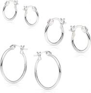 solidsilver girls' sterling silver polished earrings - stylish jewelry for girls logo