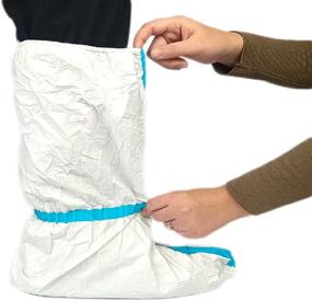 img 1 attached to 100 Pairs Of Waterproof And Non-Slip Disposable Shoe Covers - 18 Inches Tall In White - ZMDREAM Brand