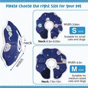 img 3 attached to 🌙 Adjustable Waterproof Soft Cotton Postoperative Protection Collar for Cats - Starry Sky Blue Comfortable Pet Cone Collar for Cat, Kitten, and Dogs