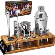 🍸 barillio elite mixology bartender kit: complete cocktail shaker set with bar tools, stylish bamboo stand, velvet carry bag & recipes booklet logo