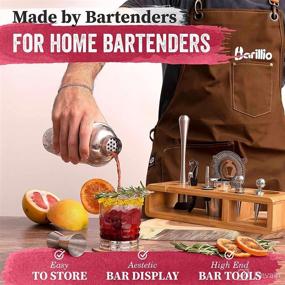 img 1 attached to 🍸 Barillio Elite Mixology Bartender Kit: Complete Cocktail Shaker Set with Bar Tools, Stylish Bamboo Stand, Velvet Carry Bag & Recipes Booklet