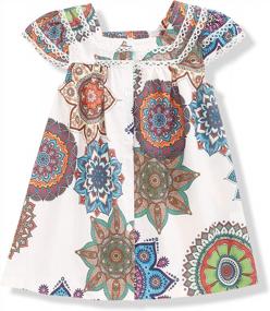 img 4 attached to Bohemian Sunflower Princess Dress For Toddler Girls: Button Lace Sleeveless Floral Attire