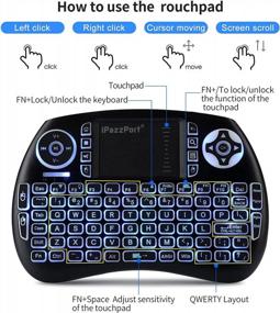 img 1 attached to IPazzPort KP-21SM Mini Bluetooth Keyboard With Touchpad, Backlit Wireless 2.4G USB Dongle For Android TV Box/FireStick/Laptop/PC - Latest Upgrade