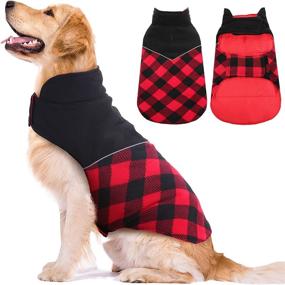 img 4 attached to 🐶 Kuoser Dog Winter Coat: Reflective, Reversible & Warm British Style Plaid Jacket for Small, Medium, and Large Dogs