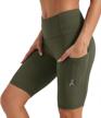 women's 8"/5" high waist workout shorts w/ side pockets - perfect for yoga, running & exercise! logo
