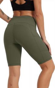 img 3 attached to Women'S 8"/5" High Waist Workout Shorts W/ Side Pockets - Perfect For Yoga, Running & Exercise!