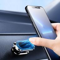 📱 enhanced magnetic phone mount for car【upgraded 8x magnets】- 360° rotation magnet cell phone holder for iphone 13 12 pro xs max xr x 8 plus, samsung, lg & all smartphones - black logo