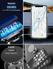 img 2 attached to 📱 Enhanced Magnetic Phone Mount for Car【Upgraded 8X Magnets】- 360° Rotation Magnet Cell Phone Holder for iPhone 13 12 Pro XS Max XR X 8 Plus, Samsung, LG & All Smartphones - Black