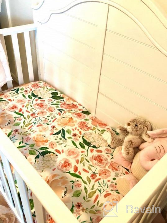 img 1 attached to Baby Floral Fitted Crib Sheet For Boy And Girl Toddler Bed Mattresses Fits Standard Crib Mattress 28X52" (Coral) review by Alvis Minchenko