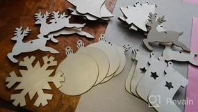 img 8 attached to 30 PCS 6 Styles Wooden Christmas Hanging Ornaments, DIY Wood Crafts For Xmas Decoration Tree Ornament WXJ13