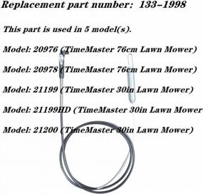 img 1 attached to 133-1998 Brake Cable, Compatible With Toro Timemaster Lawnmower Blade Brake Cable 133-1998 21199 21200 20976 20978