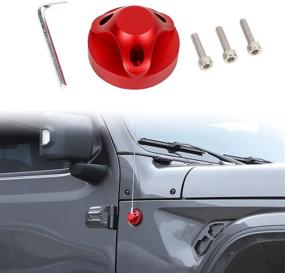 img 4 attached to For Jeep Radio Antenna Base Cover For Jeep Wrangler 2007-2021 JK JKU JL JLU Gladiator JT Triangle Red