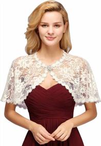 img 4 attached to MisShow Women'S Bridal Cape With Lace Appliques - Elegant Shoulder Cover For Wedding Bolero