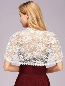 img 1 attached to MisShow Women'S Bridal Cape With Lace Appliques - Elegant Shoulder Cover For Wedding Bolero