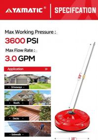 img 3 attached to Upgrade Your Cleaning Game With YAMATIC 15" 3600PSI Pressure Washer Surface Cleaner And Extension Wands