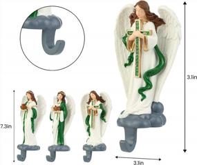 img 2 attached to WBHome Angel Christmas Stocking Holder Set Of 4, White Stocking Hanger For Fireplace Mantel Or Shelf, Adjustable Multi-Use Stocking Hooks For Christmas Party Decorations