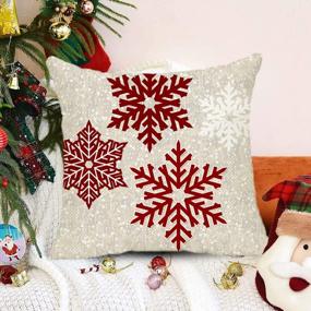 img 4 attached to Christmas Decor: 16X16 Inch Red Snowflake Throw Pillow Cover By Emvency