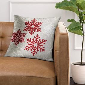 img 3 attached to Christmas Decor: 16X16 Inch Red Snowflake Throw Pillow Cover By Emvency