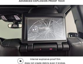 img 2 attached to 2021 Dodge Durango Uconnect Display Rear Seat TV Glass Screen Protector, High Definition Clear TEMPERED GLASS Ultra HD Extreme Clarity (Rear Seat Screen Set of 2)