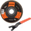 kseibi 4-1/2 inch flap disc pack with grinding wheel and angle grinder wrench: grinding made easy! logo