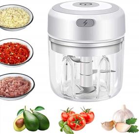 img 4 attached to Electric Mini Garlic Chopper - Portable Food Processor & Baby Food Maker For Chili, Onion, Meat & Spices