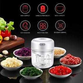 img 3 attached to Electric Mini Garlic Chopper - Portable Food Processor & Baby Food Maker For Chili, Onion, Meat & Spices