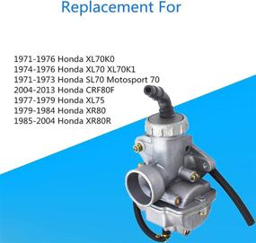 img 2 attached to 🔧 Enhanced Performance Labwork Carburetor with Throttle Cable Replacement for Honda XL70 SL70 XL75 XR80 XR80R CRF80F