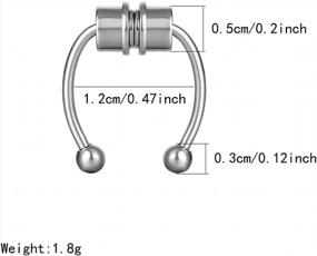 img 1 attached to Non-Piercing Magnetic Septum Horseshoe Fake Nose Ring Hoop Jewelry
