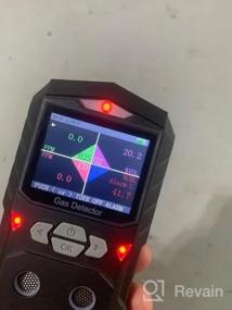 img 5 attached to Hembisen Portable 4 Gas Monitor, Professional 4-In-1 Detector Alarm: Кислород (O2) / Сероводород (H2S) / Угарный газ (CO) / Взрывоопасный газ (EX) Sniffer Tester с батареей 2500 мАч и цветным дисплеем (черный)