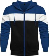 stay stylish and comfortable with toloer men's color block hoodie with pockets logo